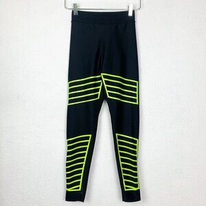 ultracor | Black and Neon Green High Rise Compression Leggings